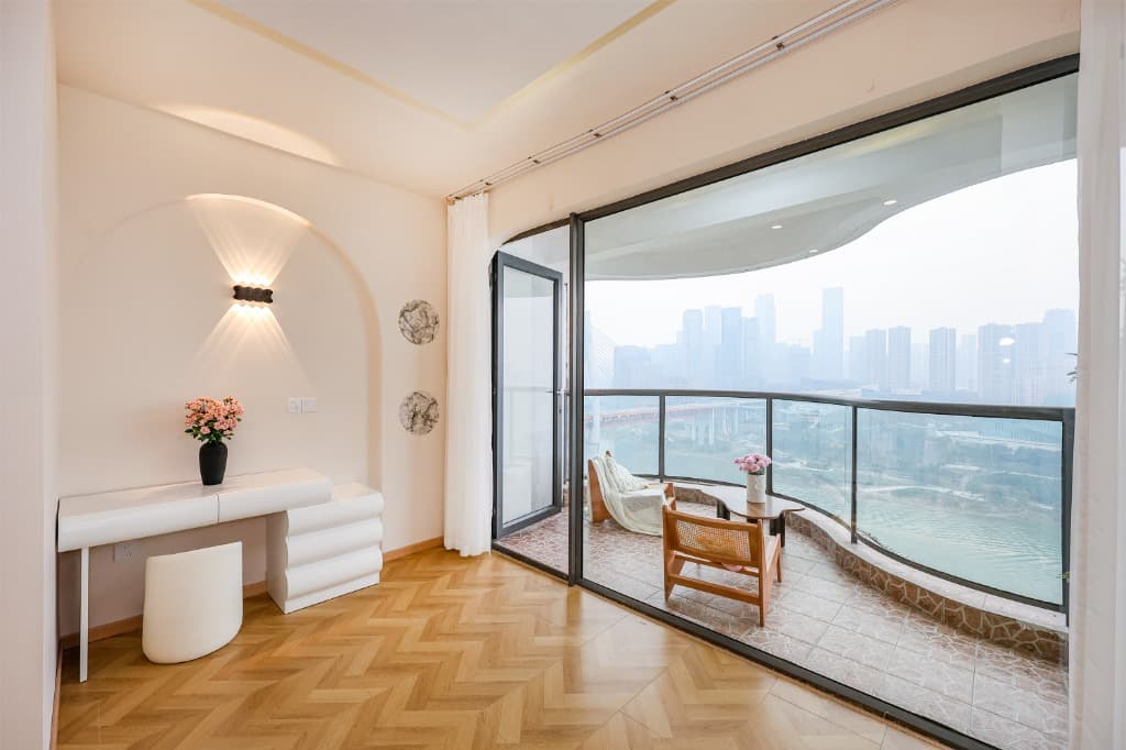 River View King Suite with Private Balcony & Floor-to-Ceiling Windows